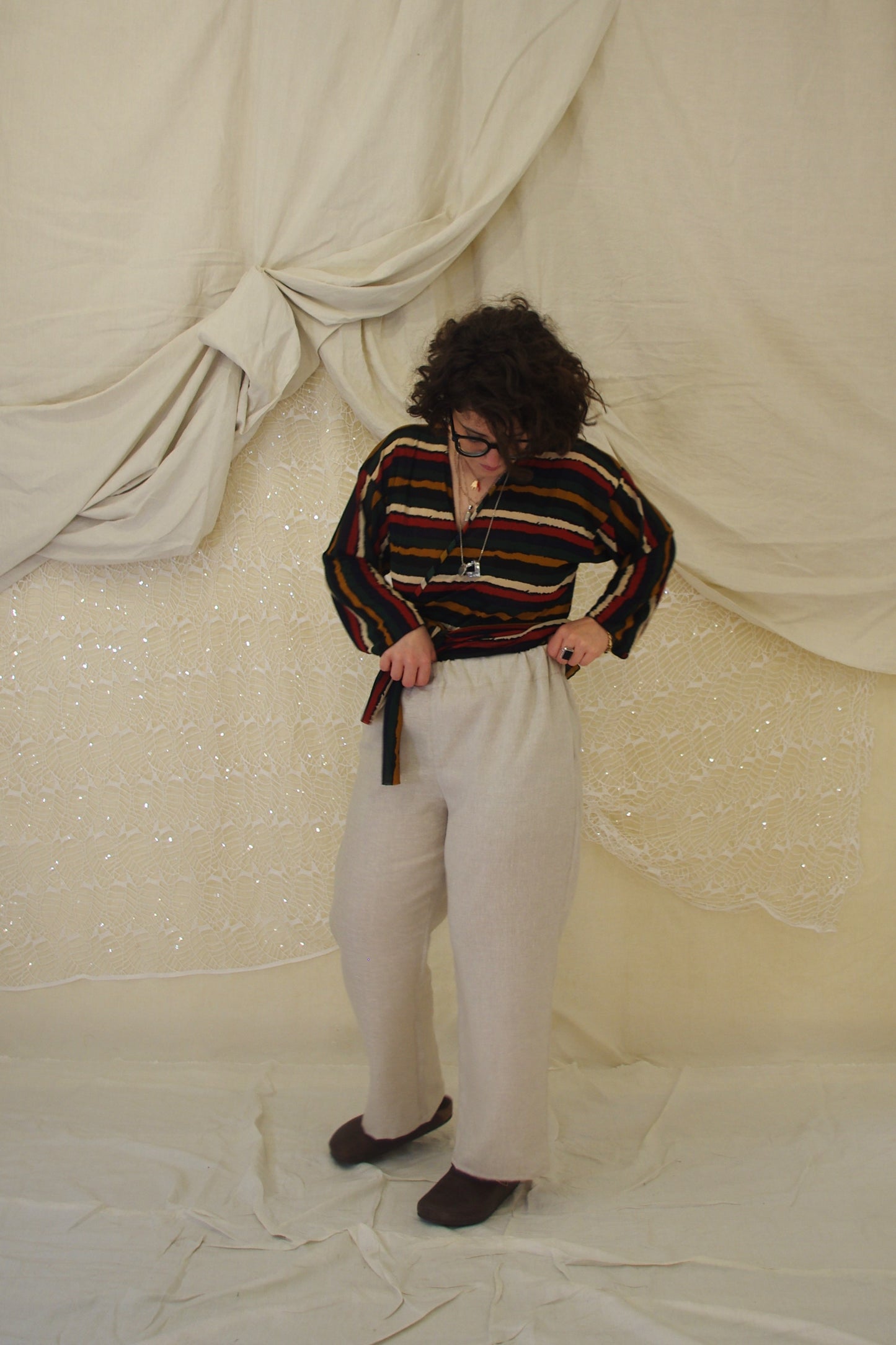 Belly Pantaloni in lino beige TAGLIA 3