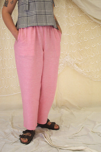 Belly Pantaloni in lino rosa TAGLIA 3