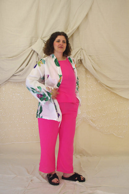 Belly Pantaloni in lino rosa big-bubble TAGLIA 3