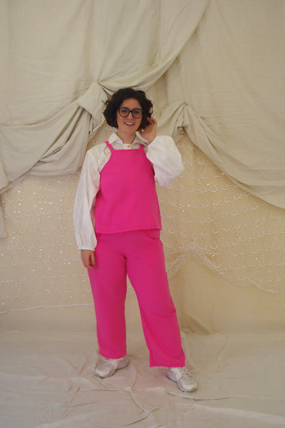 Belly Pantaloni in lino fucsia, rosa big-bubble TAGLIA 2